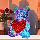 Glowing Teddy Bear Night Light Gifts for Girlfriend, Glowing Teddy Bear for Her Women Girfriend Mom Kids, Birthday Anniversary Mother's Day Gifts, Light Up LED Bear Gift with USB Plug and Gift Box