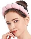 Makeup Headband for Women,Mimi and Co Spa Headband Skincare Headband,Sponge & Terry Towel Cloth Fabric Headband for Skincare,Makeup Removal, Shower, Skincare. (Pink)
