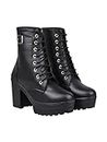 Shoeopia Women & Girls Strappy Buckle Ankle Boots/Boot-06/Black/UK6