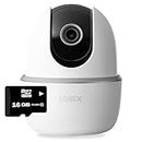 Lorex Pan & Tilt Indoor Security Camera, Wireless 2K WiFi Camera with Person Detection, Two-Way Talk and Smart Home Compatibility, 16GB MicroSD, 1 Camera