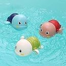 2024 Newn Bath Toys for Toddlers 1-3, Boat/Turtle/Penguin Swimming Floating Wind Up Toys for 1-5 Year Old Boy Girl, New Born Baby Bathtub Water Toys, Preschool Toddler Pool Toys (Turtle, Pack 1)