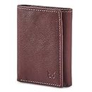 Trifold Wallets for Men Real Leather Slim Front Pocket RFID Blocking Travel Credit Card Case with ID Window in Gift Box (Cognac Nappa)