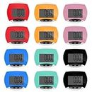 Copkim 12 Pcs Simple Pedometer for Walking Bulk LCD Step Counter with Calories Burned Portable Step Tracker for Women Seniors Jogging Hiking Running Walking, 6 Colors