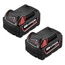 Powerextra 2Pack 6.0AH M18 Battery for Milwaukee 18V Lithium Cordless Tools M18 48-11-1815 48-11-1820 48-11-1828 48-11-1850