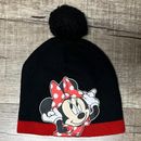 Disney Accessories | Disney Girls Minnie Mouse Winter Hat Girls Black Beanie Warm Accessories Youth | Color: Black | Size: Osg