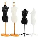 EXCEART Female Mannequin Torso, 4 Pcs Dress Form Manikin Body with Base Stand for Sewing Dressmakers Dress Jewelry Display, Black&White, (Mixed Style)