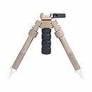 FIRECLUB 2017 16,5 Zoll BIS 22,9 cm Tactical Bipod Adjustable Extension Quick Detach Picatinny Rail Mount Sniper Jagd (Dark Earth DE) with Spikes & Metal Foregrip