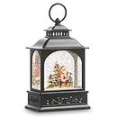 RAZ Imports Santa in Forest Lighted Water Lantern, 9.75-inch Height, Christmas Decor, Holiday Season, Table and Shelve Accent