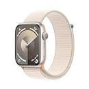 Apple Watch Series 9 GPS 45mm Smartwatch con cassa in alluminio color galassia e Sport Loop galassia. Fitness tracker, app Livelli O₂, display Retina always-on, resistente all’acqua