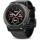 Garmin Fenix 5X Sapphire, Ultimate Multisport GPS Smartwatch with Heart Rate Monitoring, Black with Black Band