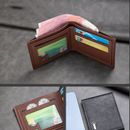 Men Purse Black Coin Wallet Male Business ID Cards Holder PU Leather Money Bags_