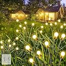 Homehop Solar Light Outdoor Waterproof, 8 led Fairy Firefly Lamp for Home Decor,Garden,Landscape, Pathway,Ground Patio and Balcony Decoration (Warm White Pack of 2)