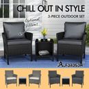 ALFORDSON Outdoor Furniture 3PCS Wicker Bistro Set Patio Garden Chairs Table