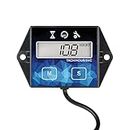 Small Digital Engine Tachometer Hour Meter Gauge Track Oil Change Inductive Hour Meter for Boat Lawn Mower Motorcycle Outboard Snowmobile Chainsaws