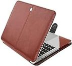SwooK PU Leather Book Folio Case Cover for MacBook Pro 13 Laptops 2016 2017 2018 2019 Release A2159 A1989 A1706 A1708 MacBook Pro Sleeve Case Cover (Brown)