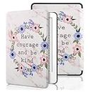 SwooK Classic Printed Magnetic Flip Cover Case for All New Kindle 10th Generation 2019 Release Model: J9G29R Flip Case Smart Folio Cover Case (Not for 10th Gen 2018 Kindle) (Courage)