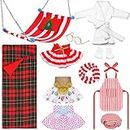 Jenaai 12 Pieces Christmas Elf Clothes Accessory Santa Clothing for Elf Clothes Set Includes Elf Doll Clothes, Bathrobe, Sleeping Bag, Scarf, Apron and Sock (Simple Style)