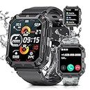 LIGE Military Smart Watch for Men Make/Answer Call,1.83''HD Touch Screen Fitness Tracker IP68 Waterproof Smartwatch with Heart Rate Sleep Monitor Pedometer Smart Watch for Men for iOS Android Phones