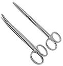 Forgesy Surgical Instrument Metzenbaum Straight and Curved Scissor (6 Inch) Set of 2 Pieces