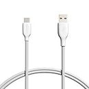 Amazon Basics Cable de carga rápida, USB-C a USB-A 2.0, 480 Mb/s, certificado USB-IF, para Apple iPhone 15, iPad, Samsung Galaxy, tabletas, portátiles, 0.9 m, blanco
