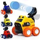 MOTREE Car Toys for 1 Year Old Boy Birthday Gifts - Push and Go Launchable Tractor As Toddler Toys 2-3 - First One Baby Easter Gifts for Boys Age 1-2 - 4 PCS Monster Truck Toys