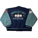 VTG American Eagle Mens Medium Blue Green Embellished Wool Blend Varsity Jacket
