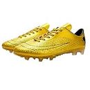 iFANS Men Athletic Outdoor/Indoor Comfortable Soccer Shoes Boys Football Student Cleats Sneaker Shoes Gold