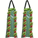 2pcs Hanging Strawberry Planting Bags, 10 Split Openings, Inverted Tomato Vanilla Planting Bags, Garden Planting Bags, Fabric Plant Hanger Bags For Tomato, Chili, Strawberry Planting, Garden Plants