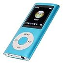 MP3 MP4 Music Player, Slim Classic Digital LCD 1.8 Inch Screen Mini Charging Cable Port with Earphone, Stylish Multifunctional Lossless Sound Portable MP4 Player with Lossless Sound Quality(Blue)