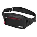 GUSTAVE® Waist Bag for Men Women with Adjustable Strap, Stylish Double Layer Fanny Pack, Waterproof Chest Bag, Large Capacity Belt Bag for Running Travel Sports Cycling Workout Gym Outdoor