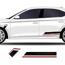 Piston Graphics Car Sticker Kit in Black and Red Color Body Stickers for car in Claasic Design
