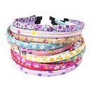 Headbands for Girls 12Pcs Thin Head Bands for Kids Children Hairbands for Toddler Floral Cloth Fabric Covered Headband Birthday Party Favors