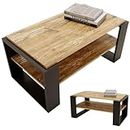 CraftPAK Wohnzimmer Tisch für Couch aus hochwertigem Holz, Stabiler & moderner Couchtisch mit zusätzlicher Ablagefläche, Model Kaja 96, Farbe Schwarz