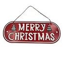 Bkrdty Cartel Colgante de Navidad Hierro Feliz Navidad Tablero Merry Christmas Letrero de Puerta para Decoración de Fiesta de Navidad 30 * 24cm