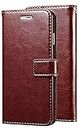 SKP iPhone SE (2020) Leather Flip Cover Scratch Resistant Magnetic Closure Ultra Thin Protective Wallet Case for iPhone SE (2020) (Brown)