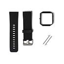 Small Replacement Strap Bands & Frame Compatible for Fitbit Blaze Smart Fitness Watch Sport Accessory Wristbands for Men Women Boys Girls - Black