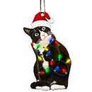 Tuxedo Cat Ornament - Black and White Cat Christmas Ornaments - Cute Bicolor Cat Xmas Decor Tree Hanging Tree Topper- 2023 Christmas Ornament