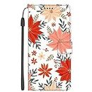 Dkandy for Samsung Galaxy S21 FE 5G Printed PU Leather Magnetic Wallet Case Flip Cover for Samsung Galaxy S21 FE 5G (Autumn Flowers)
