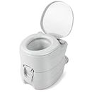 COSTWAY 20L Portable Camping Toilet, Outdoor Flushing Toilet with Pump Flush, Leak-Proof Seat & Removable Tank, Emergency Porta Potty for Hiking Caravan