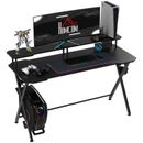 HOMCOM Gaming Computer Desk Writing Table w/ Headphone Hook Curved Front