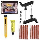 WILLIBEE 6 in 1 Universal Tubeless Tire Puncher Kit (with Storage Bag) Emergency Flat Tire Repair Patch Puncture Kit for Car, Bike, SUV, & Motorcycle