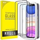 JETech Full Coverage Screen Protector for iPhone 11/XR 6.1-Inch, Black Edge, Tempered Glass Film with Easy Installation Tool, Case-Friendly, HD Clear, 3-Pack