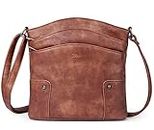 CLUCI Crossbody Bags for Women Small Leather Purse Travel Ladies Designer Triple Pockets Vintage Handbags Shoulder Bags Two-toned Brown