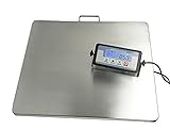 Digital Extra Large Platform 22 inch x 18 inch Stainless Steel 400lb Heavy Duty Digital Postal Shipping Scale, Powered by Batteries AC Adapter Floor Bench Office Weight Weighing