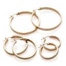 Bellezza Round Edged Polished Plain Bronze Hoop Earrings 1" 1.5" and 1 3/4"