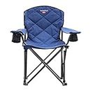 SunnyFeel Heavy-Duty Camping Chair - 800 lbs Capacity, Portable Folding with Padded Seat, Cup Holders, Mesh Storage Bag, and Carry Bag for Outdoor Adventures (Blue)