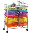 SimpleHouseware Utility Cart with 12 Drawers Rolling Storage Art Craft Organizer on Wheels, Multicolor