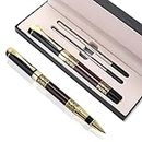 Cobee® Luxus Kugelschreiber, 1,0 mm Business Metall Kugelschreiber mit 2 Minen schwarze Tinte glatter Schreib Tintenroller, ausgefallener Kugelschreiber, Geschenk für Männer Frauen (rot)