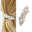 Wendalern Horquillas para el pelo con cristales de boda estilo vintage con perlas con diamantes de imitación para el pelo con perlas de cristal dorado accesorios para el cabello para mujeres y niñas