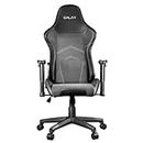 Galax GC-04 Black Ergonomic Gaming Chair with Premium Fabric & PVC Leather with Adjustable Back Angle & Lumbar Pillow, 2D Adjustable Armrest & Strong Nylon Base